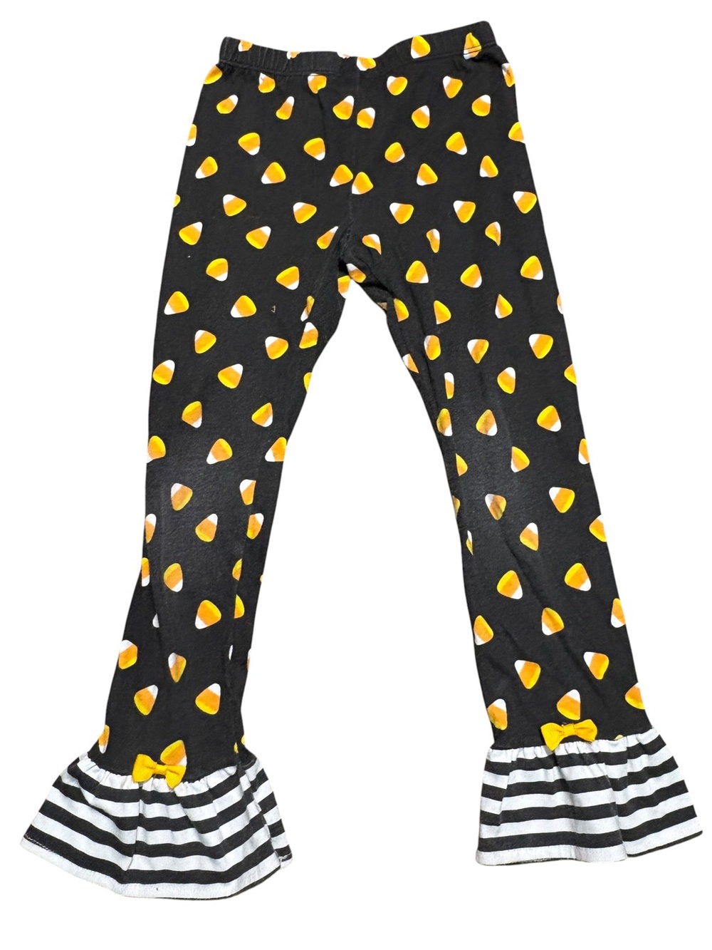 Nannette Kids Girls 6X Candy Corn Halloween Flare Leggings